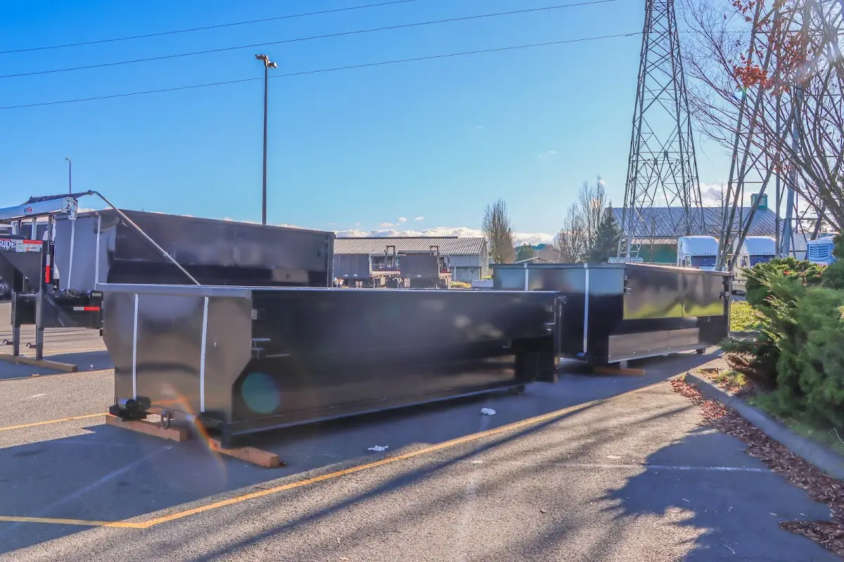 Roll-off dumpster ready for waste disposal at job site for 12 Yard Dumpster Rental in Nipomo
